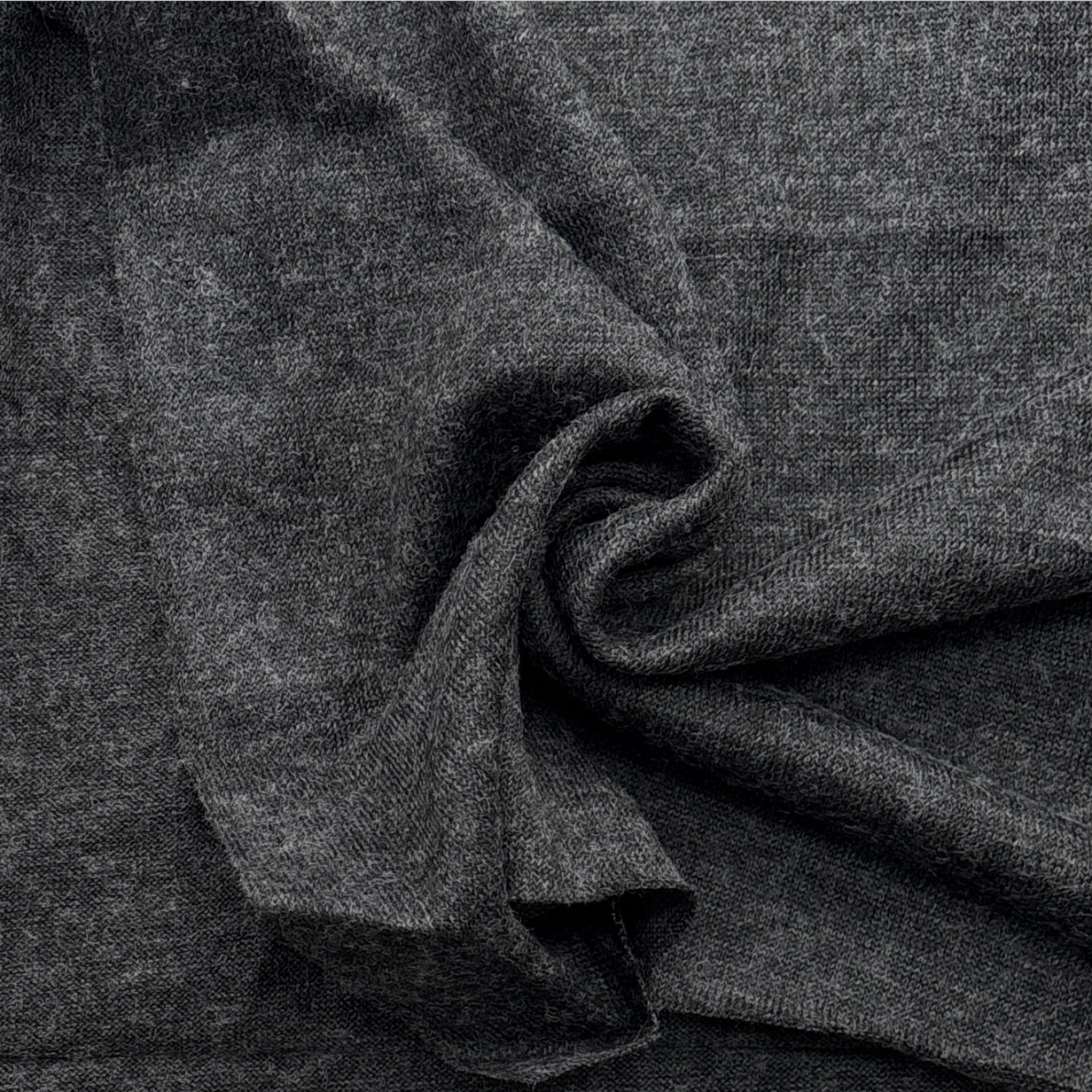★TC089◆3ｍ◆ウール100%弱毛羽立ち天竺ニット生地◆チャコールグレー