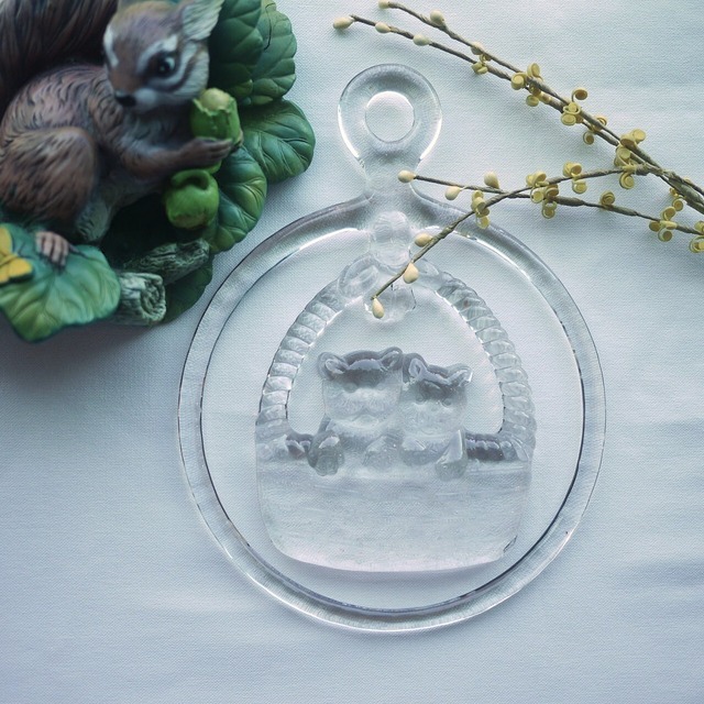 仔猫サンキャッチャー ガラスオーナメント スカンジナビア北欧アート