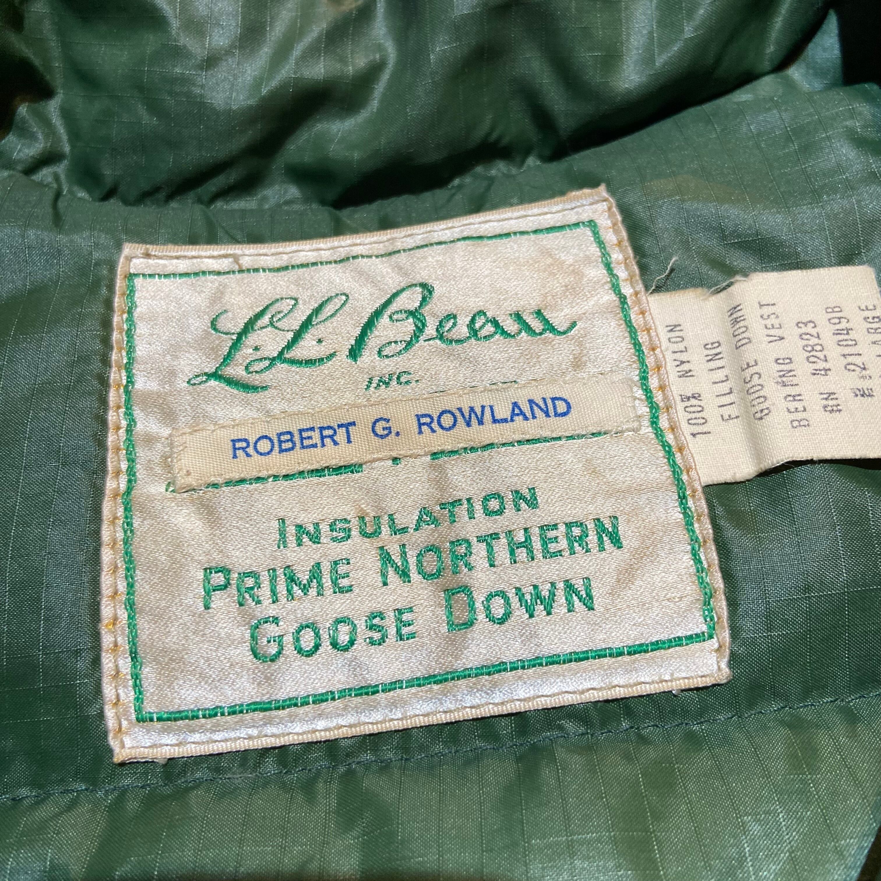 70s L.L.Bean / エルエルビーン 筆記体タグ グースダウンベスト サイズ