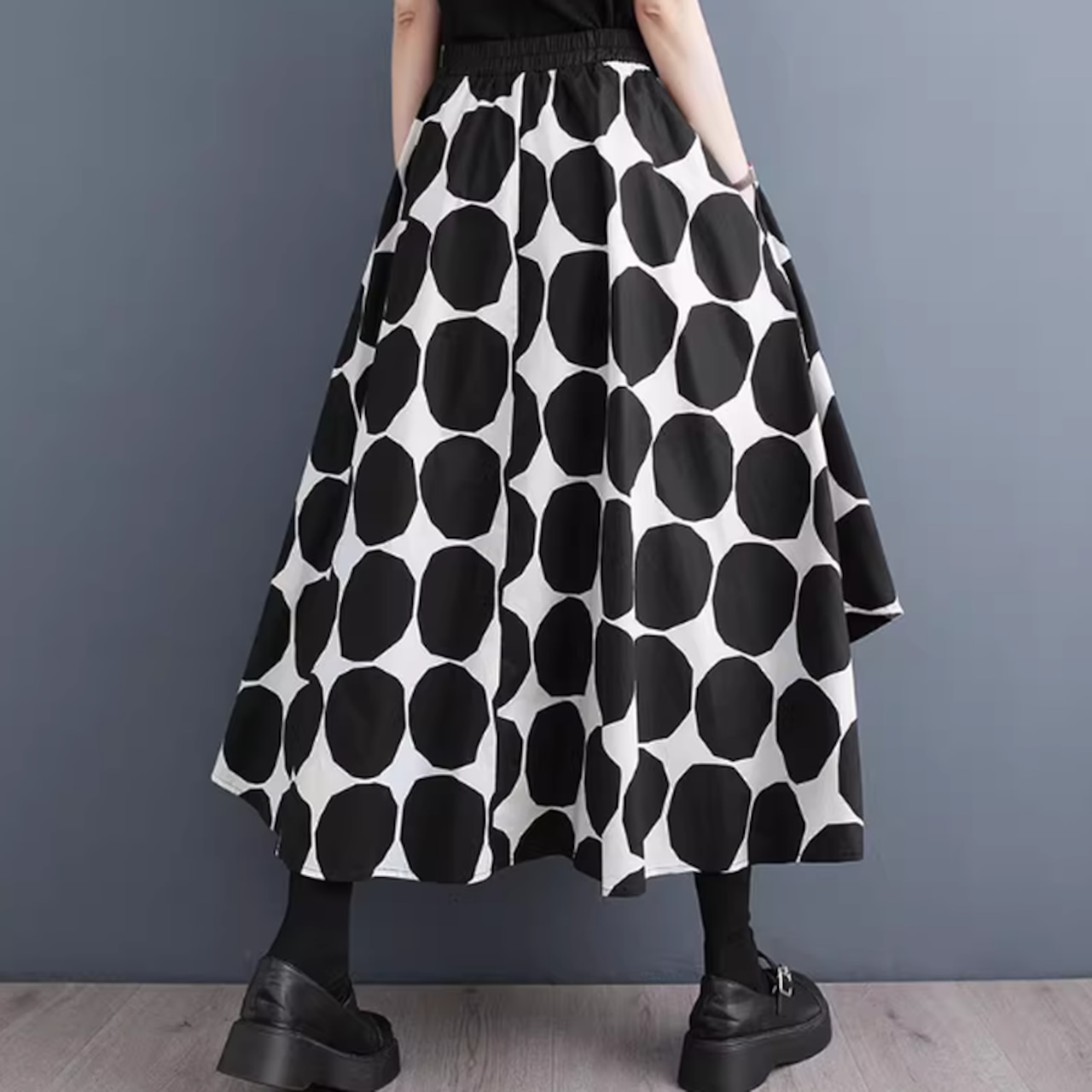 ドット アシンメトリー スカート 00246