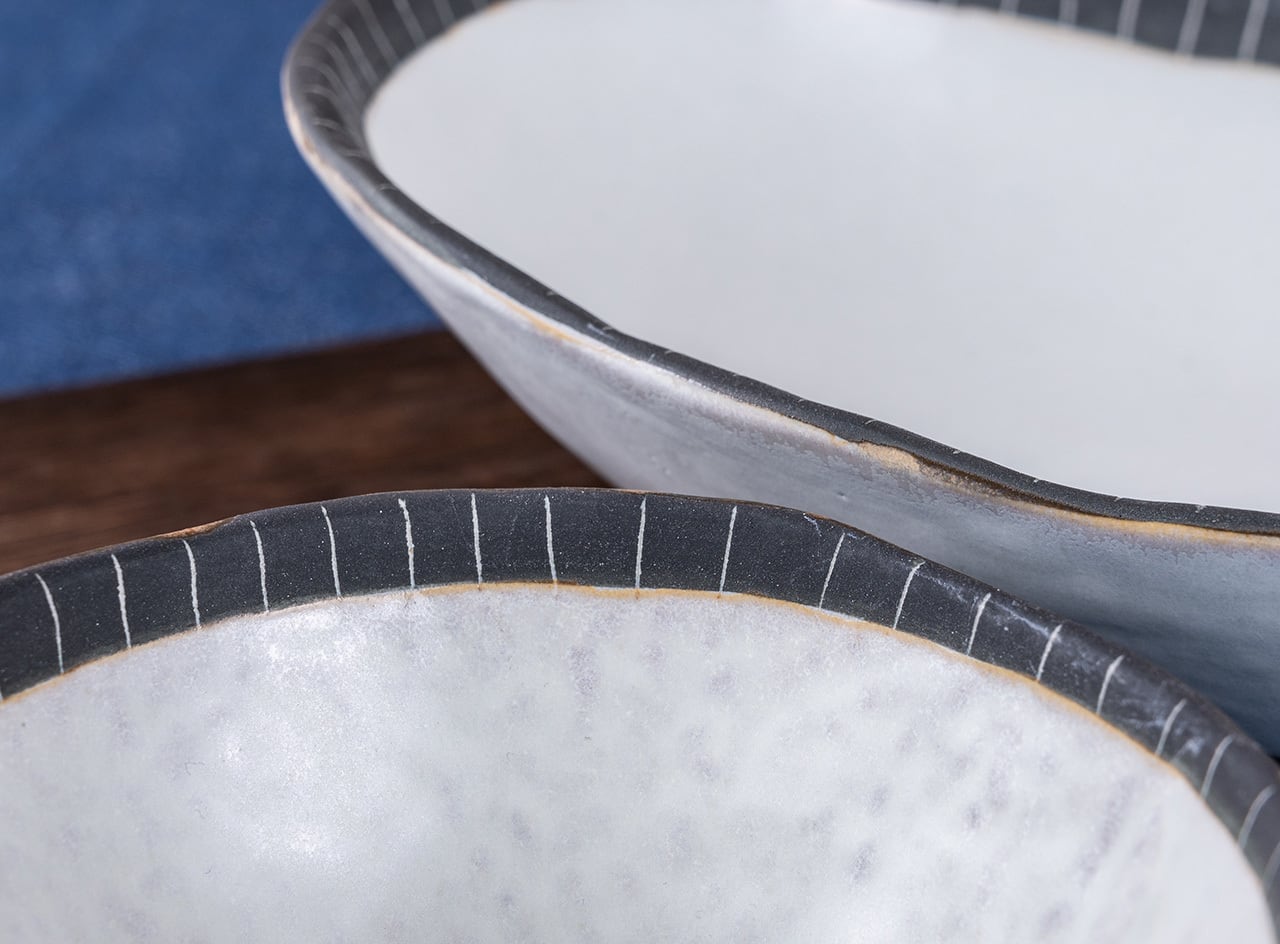 白峰園 白樺十草 カレー皿セット 【商品番号：033】 | 瀬戸蔵