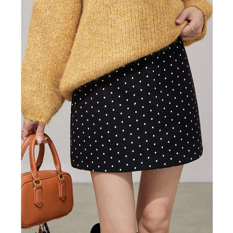 tight dot trapezoid mini-skirt m0995