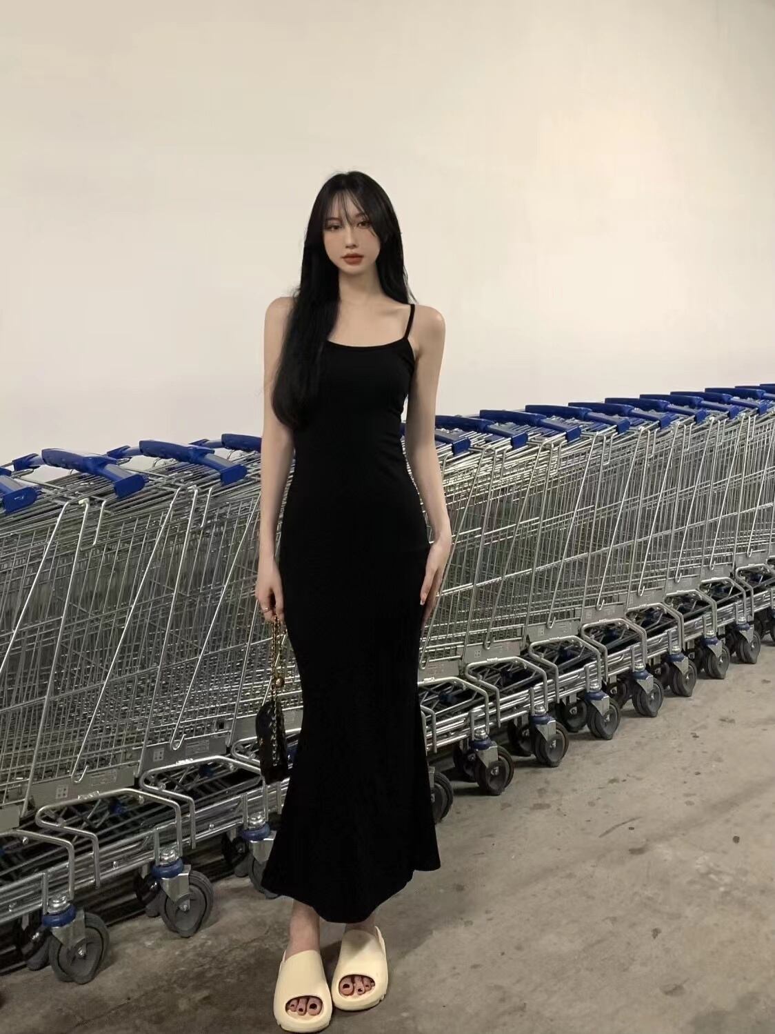 ワンピース ロング ノースリーブ l 大人可愛い きれいめ 大人 おしゃれ