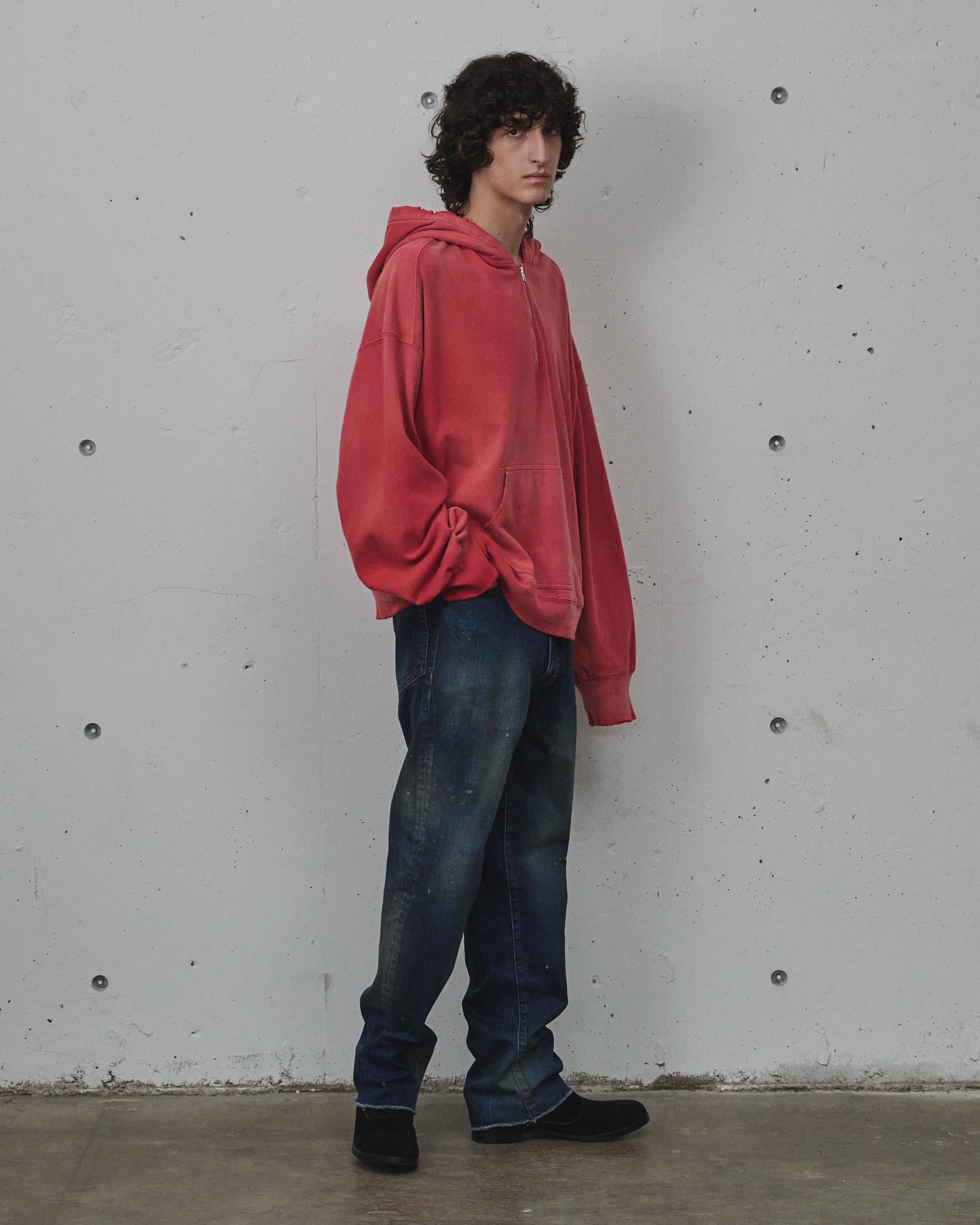 トップス ANCELLM LIGHT LOOP ZIP HOODIE red 2 LIGHT LOOP ZIP HOODIE(RED) – ANCELLM