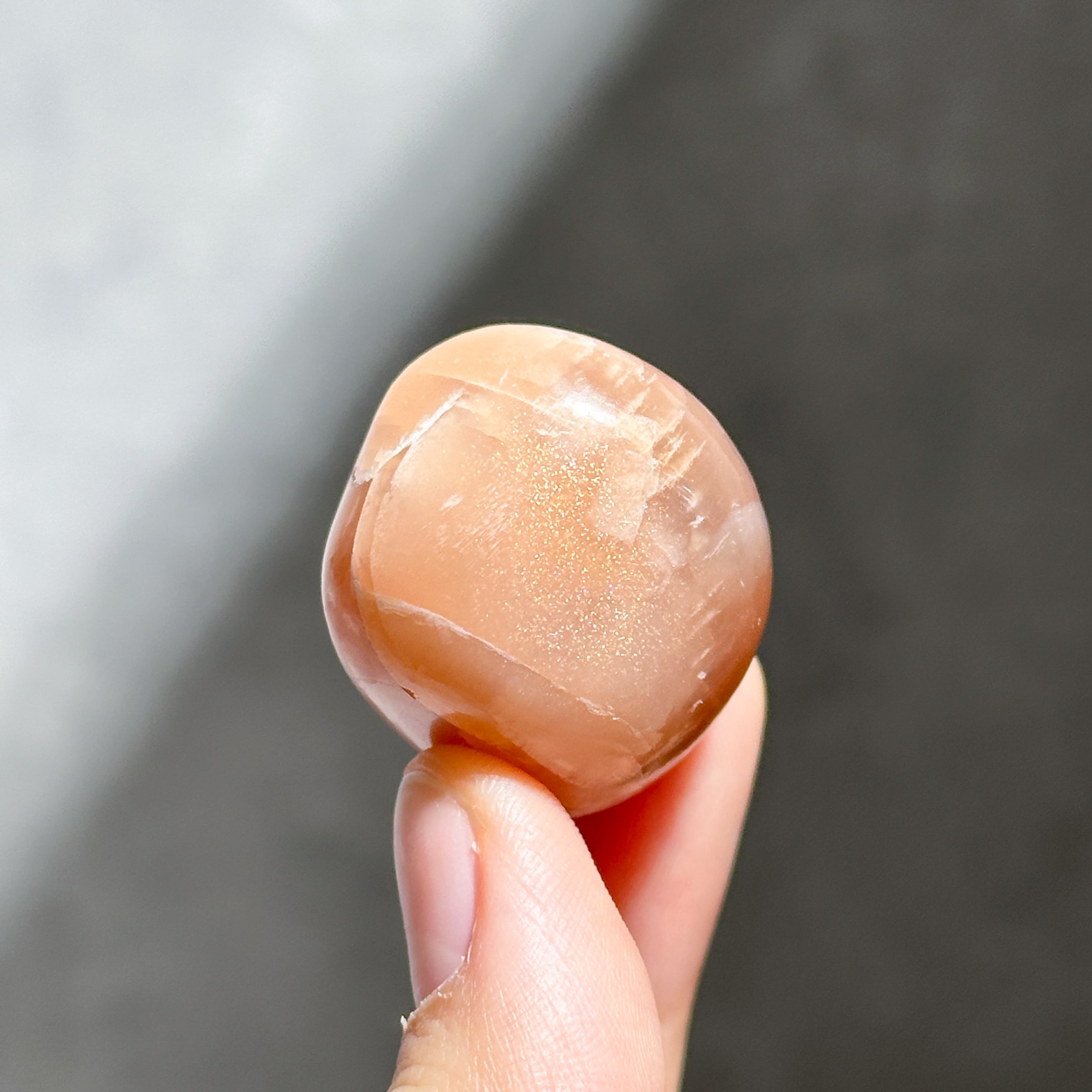 ピーチサン＆ムーンストーン タンブル41◇Peach Sun & Moon Stone