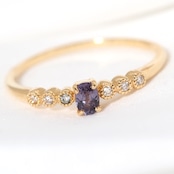 カラーチェンジガーネット リング 0.17ct D0.03ct k18