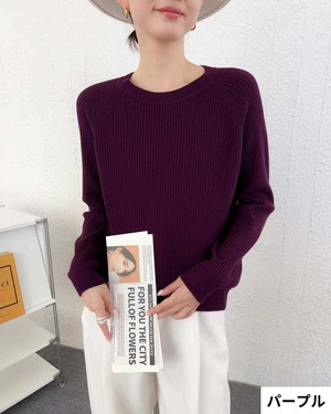 クルーネックニット プルオーバー 12color A0938