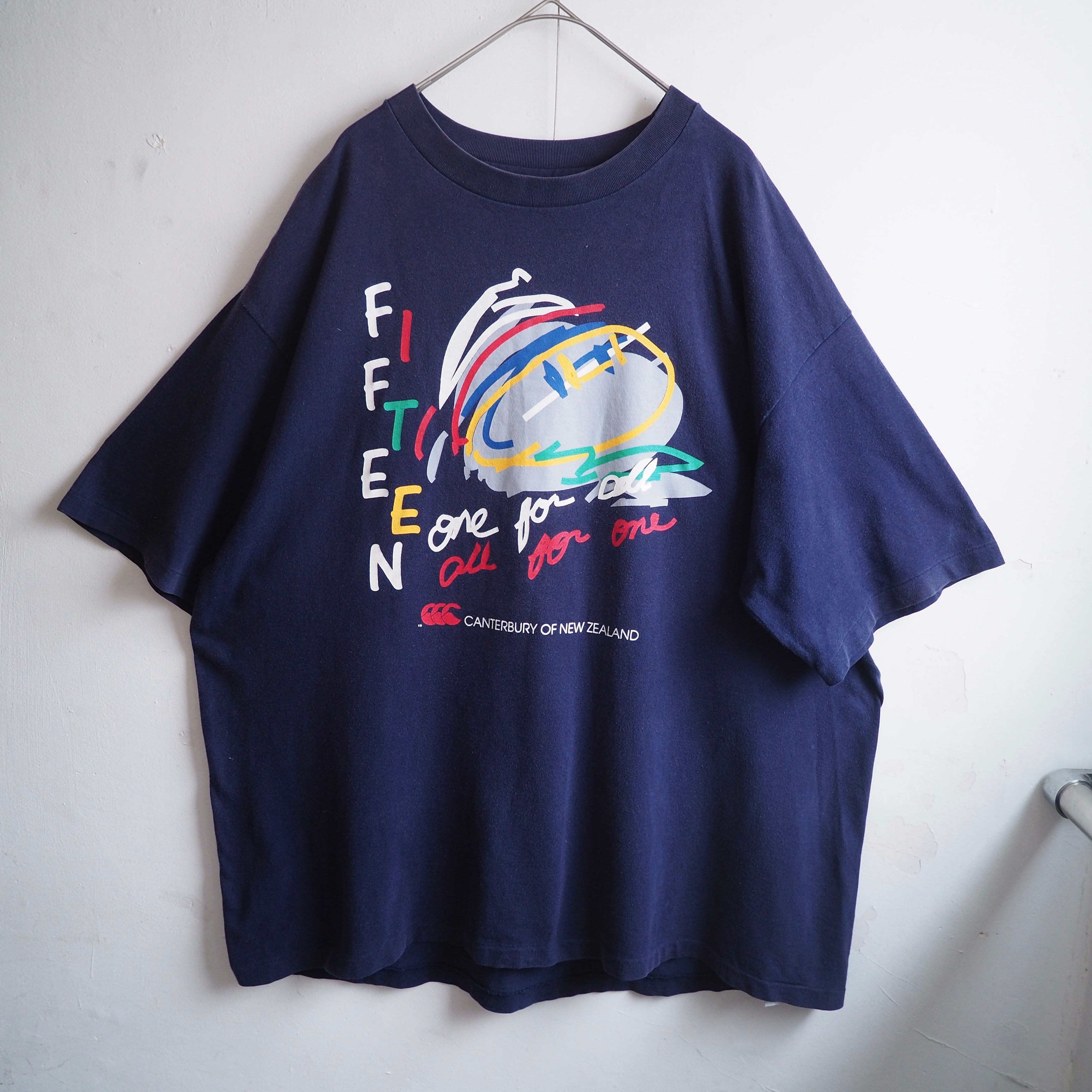 1990s ” CANTERBURY of New Zealand ” graphic printed vintage loose SS Tee