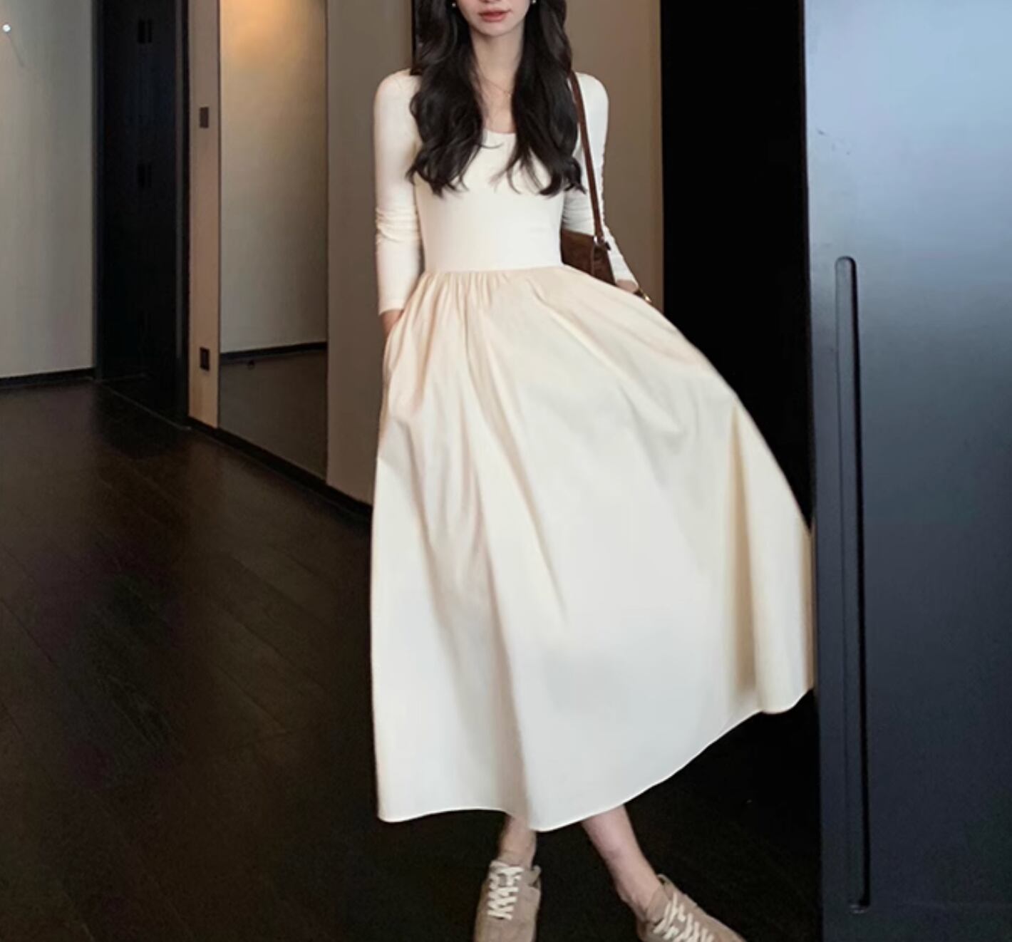 Long sleeve knit dress