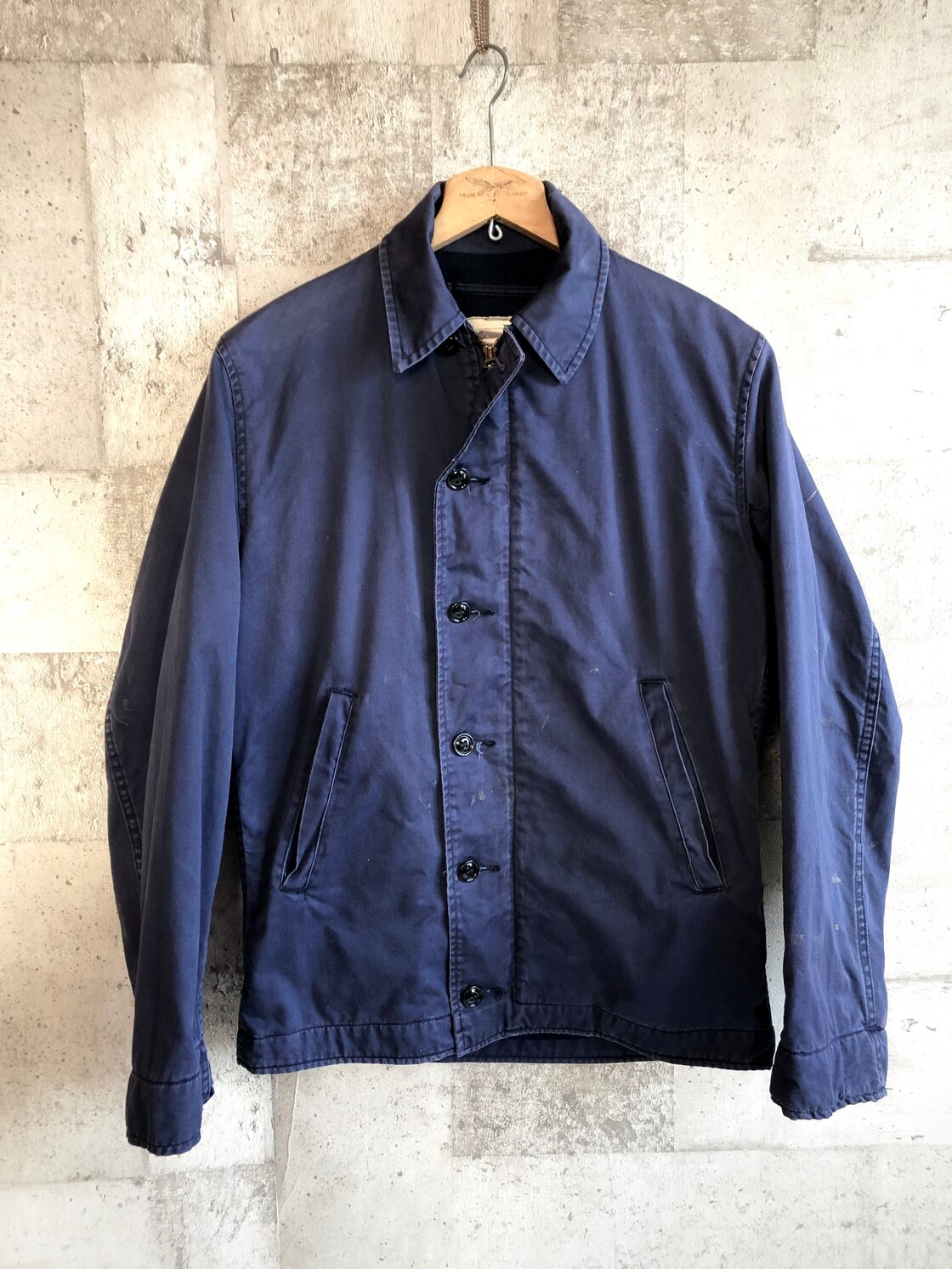70s VINTAGE US.NAVY SUBMARINE UTILITY JACKET NAVY SOLID OLD 