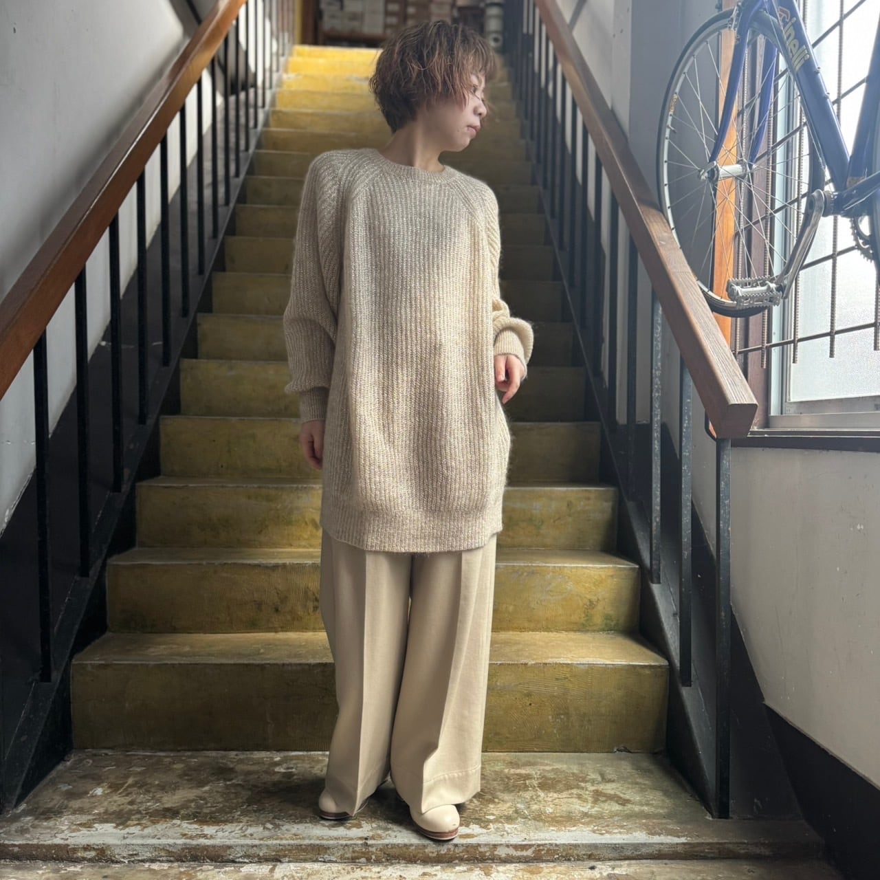 Le pivot - ラメモヘアロングクルーニット | clever elephant