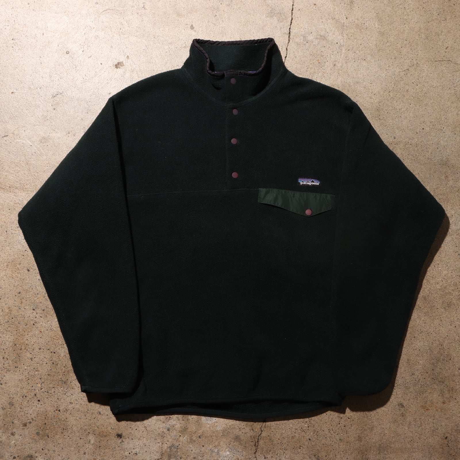 【コンビニ受取対応商品】 ハンターグリーン M 美品 96年 patagonia スナップT シンチラ Mサイズ