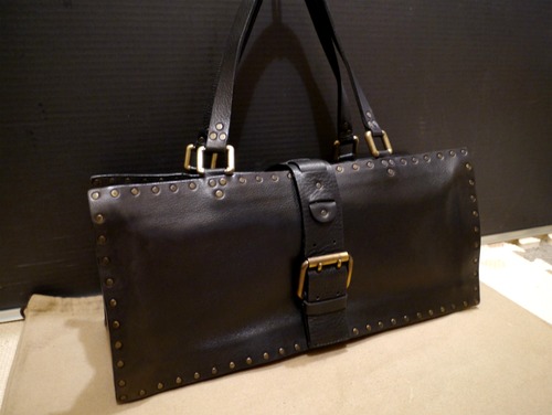 新同◆CELINE セリーヌ レザー BOX型 トート ハンド バッグ 黒◆