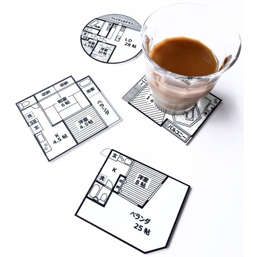 ～不動産のチラシ風～間取り図コースター