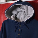 【90s USA製】RUSSELL ATHLETIC ハーフスナップフーディー　ネイビー　刺繍　L ラッセル