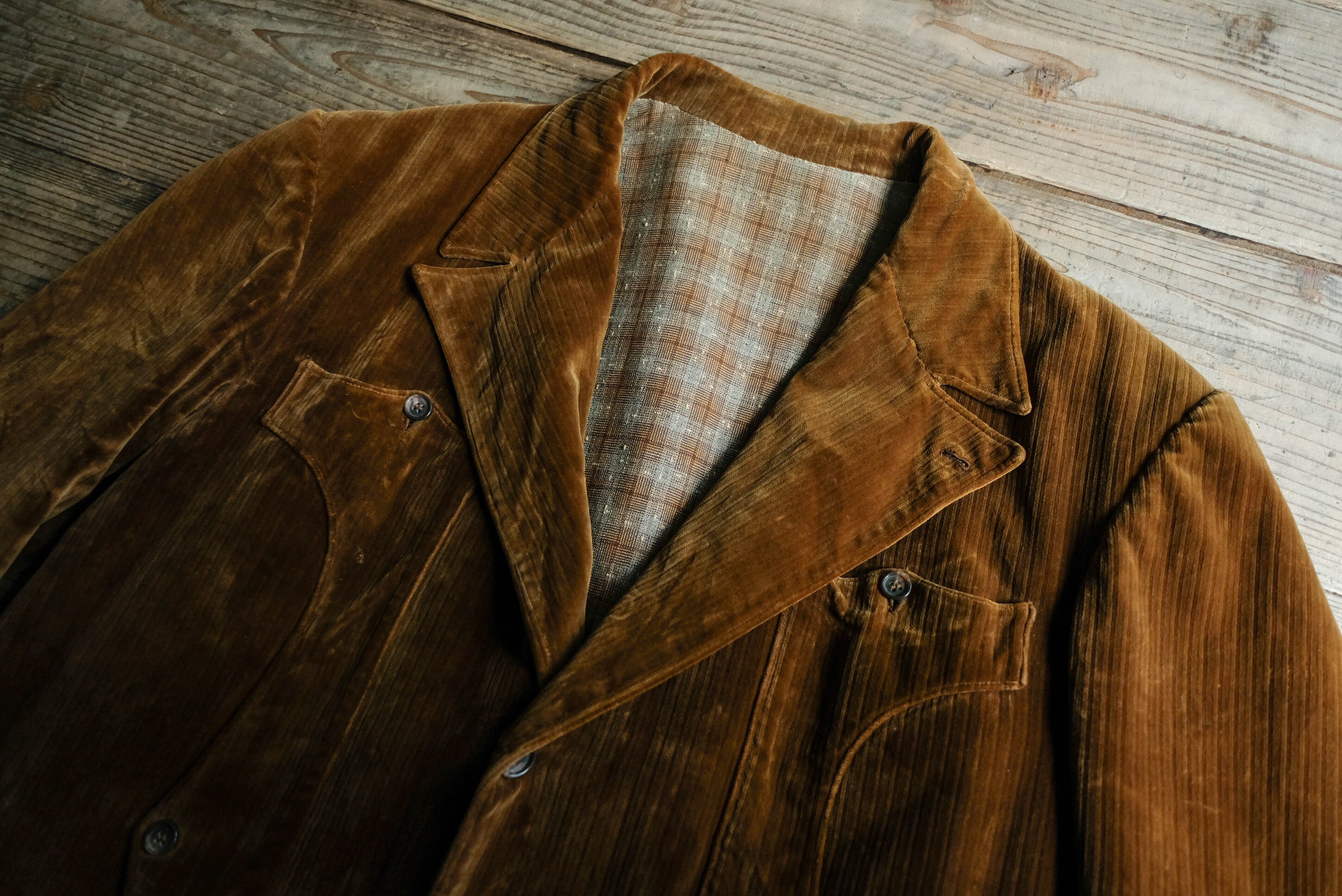 1930s フランス コルシカンデザインのコットンベルベットハンティング  