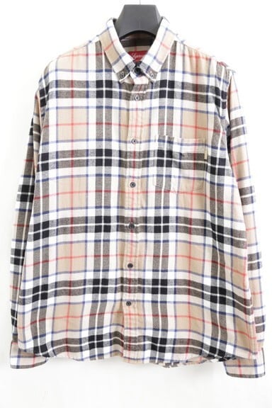 Supreme Tartan L/S Flannel Shirt Tan Mトップス - シャツ