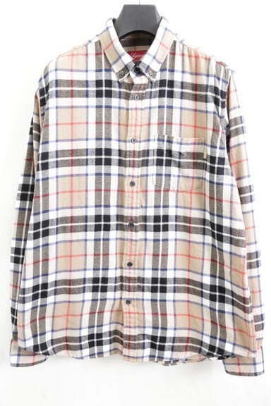 Supreme 18AW TARTAN L/S FLANNEL SHIRT TAN MEDIUM 147.5JD5833 