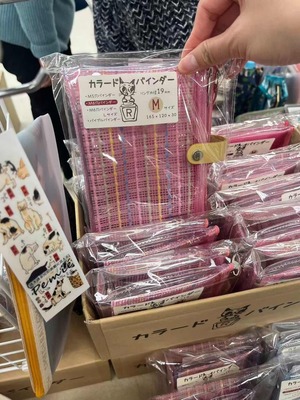 M6スピバル手帳カラードバインダーR〈桃スト-チェリーピンク仕様〉A6対応　かわいいを重ねて楽しむ透明手帳／スピーチバルーン