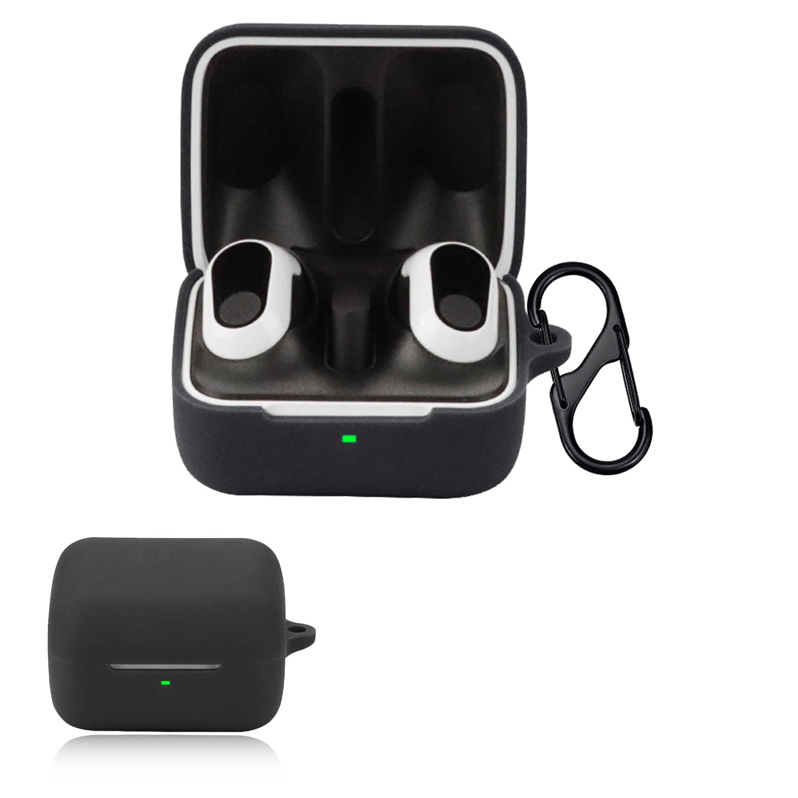 【新着特価】For INZONE Buds: WF-G700N ケース シリコン 専用 収納カバー 全面保護 充電便利 カラビナ 紛失防止 滑り止め AUDASO 軽量 キズ防止 スリム 薄型 旅行 耐衝撃 防塵 INZONE Buds: WF-G700N用保護ケース-ブラック