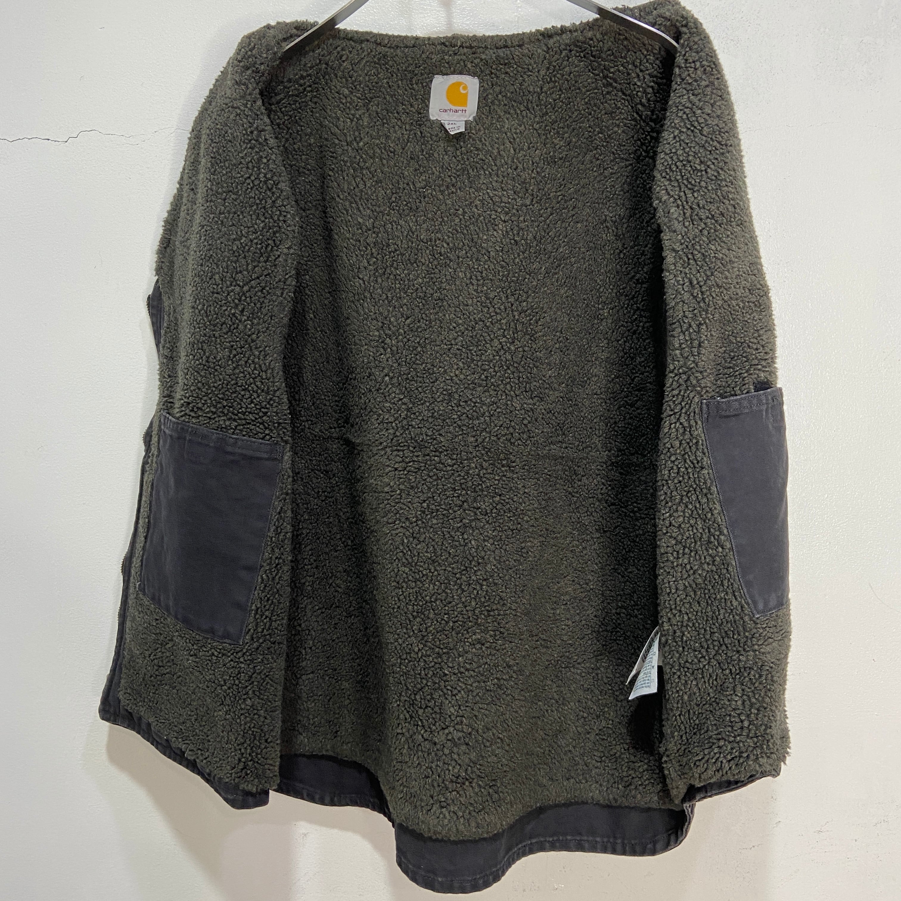 90s carhartt ダックベスト 裏ボア メキシコ製 ブラック 2XL 90s carhartt ダックベスト 裏ボア メキシコ製 ブラック 2XL