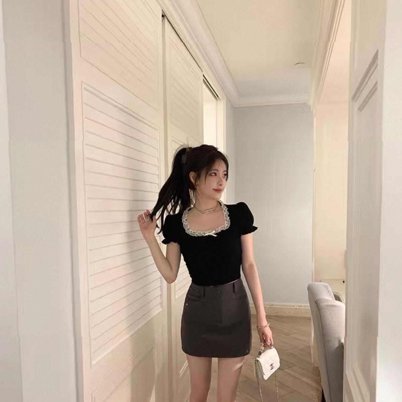 Square-Neck Off-Shoulder Top