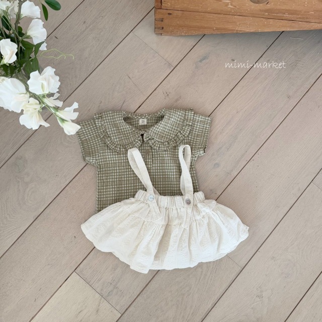 ꒰ 即納 ꒱ check frill blouse / mimimarket