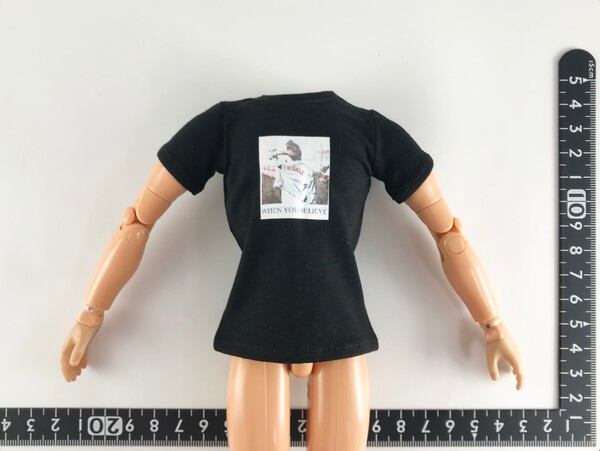 ドール服 1/6 男女兼用27 プリント 半袖Tシャツ 黒 STK 05923 - 画像3