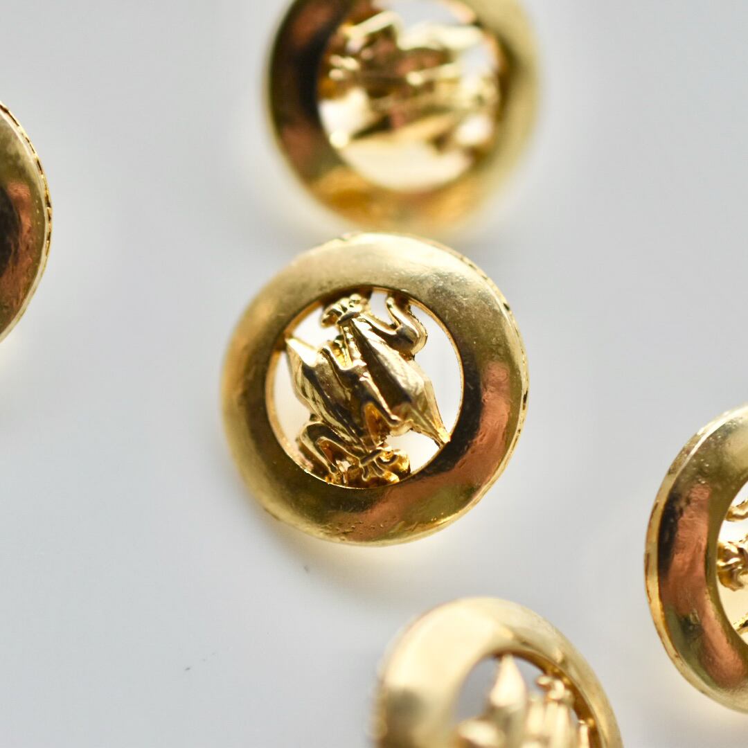 ダブルフルール・ド・リス(ユリの紋章)ゴールド 15㎜