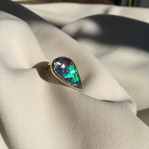 Boulder Opal Mix Color Ring