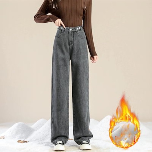 ワイドパンツ レディース ワイドデニム 裏起毛 デニムパンツ レディース 防寒 ジーンズ デニム パンツ 大きい オシャレ ジーパン