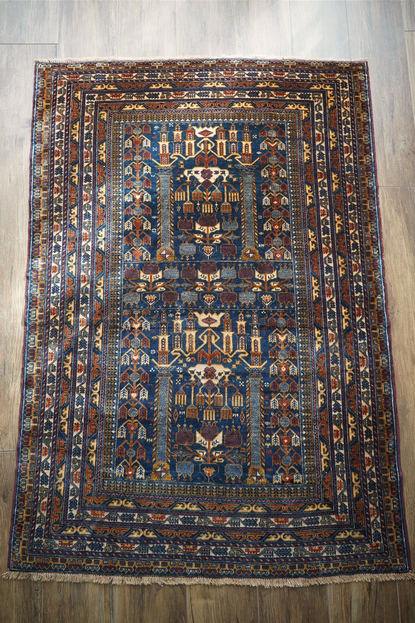 687】Vintage Afghan Turkmen Ali khoja rug 1970's | ヴィンテージ