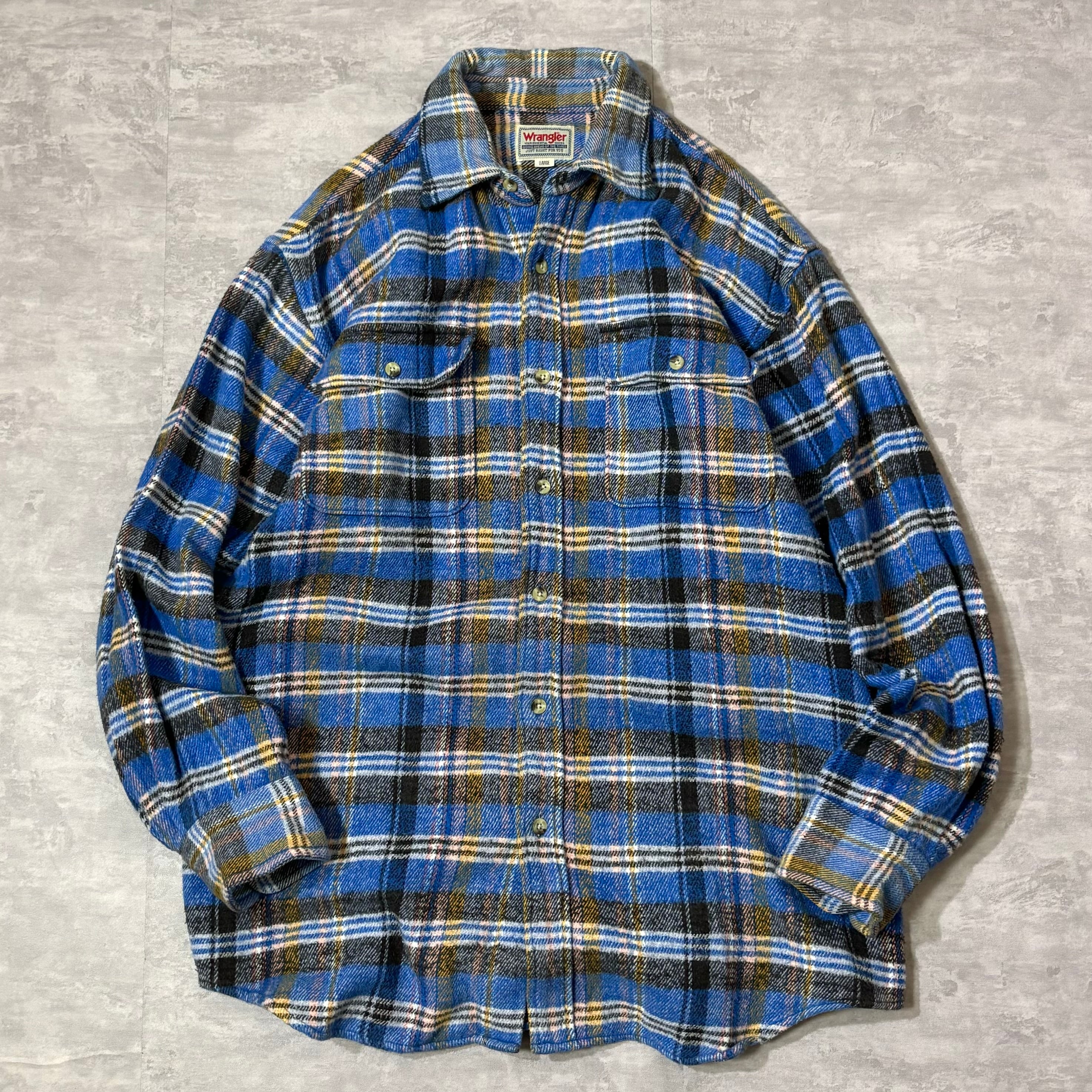 好配色 90s vintage Wrangler ヘビー ネルシャツ チェック | online