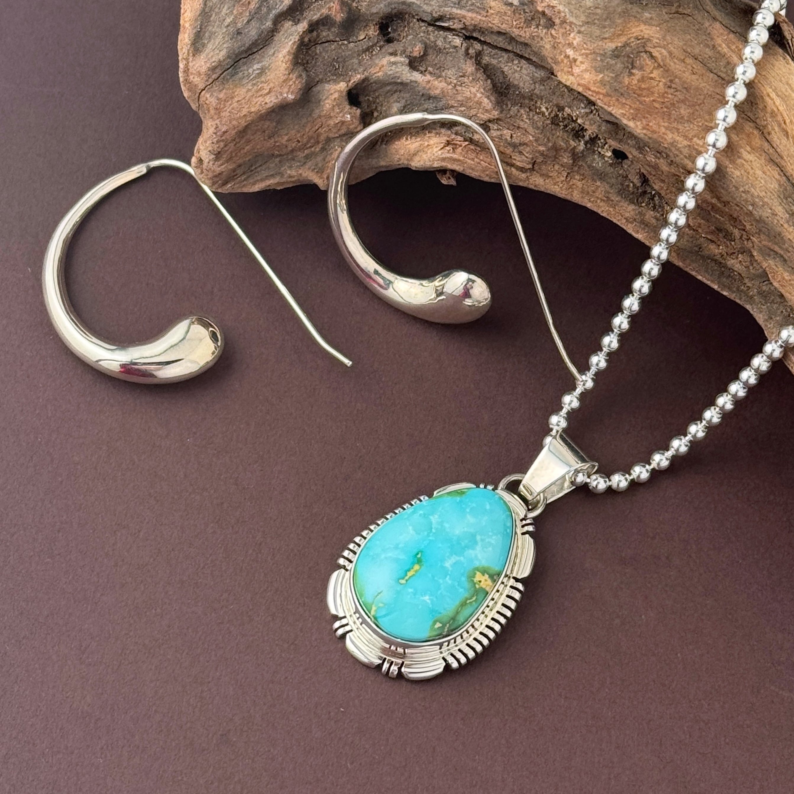 一点物】《Indian Jewelry》 ソノランゴールド ドロップ ターコイズ