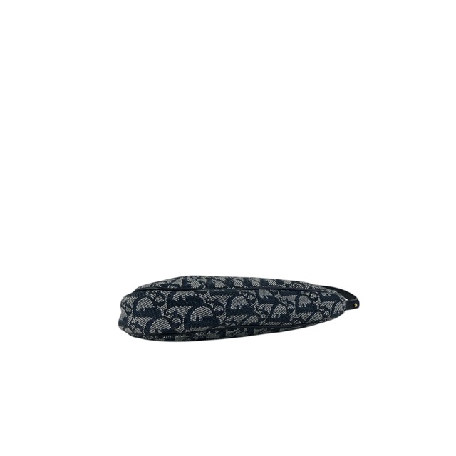 Christian Dior クリスチャン ディオール トロッター ハンドバッグ ネイビー ジャガード レザー アクセサリーポーチ vintage ヴィンテージ オールド gicr78
