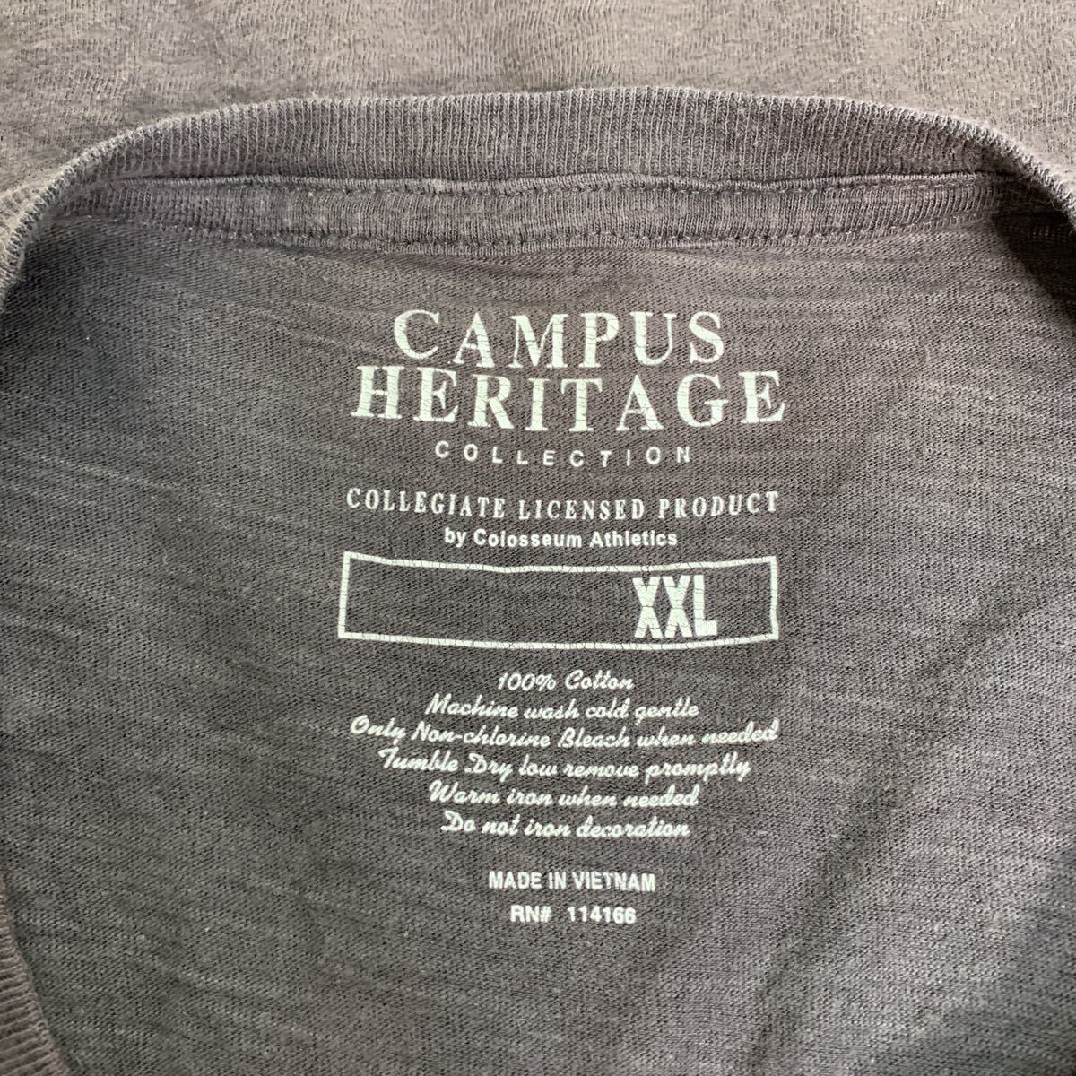 CAMPUS HERITAGE 半袖 プリント Tシャツ XXL ブラウン レッド 古着卸