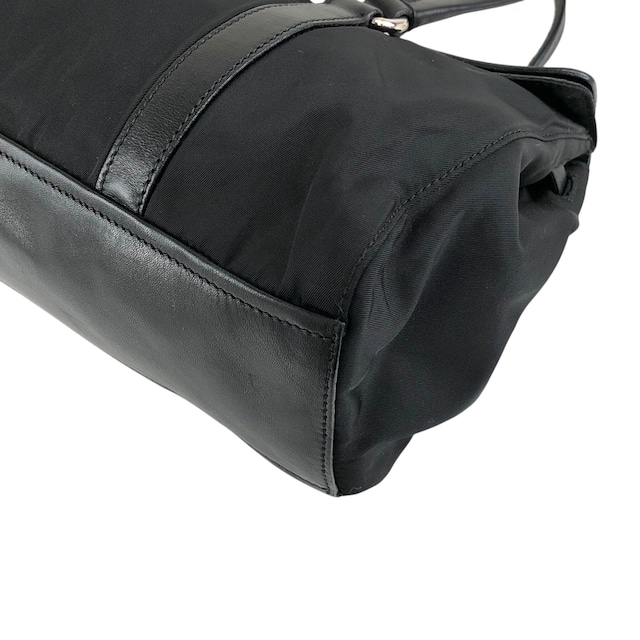 PRADA プラダ ハンドバッグ ブラック プッシュロック レザー vintage ヴィンテージ オールド pesttr