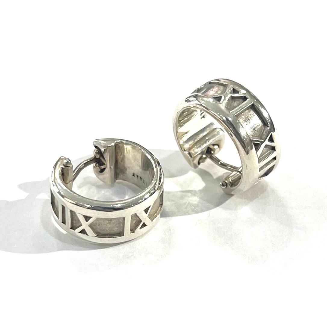 TIFFANY&CO.】2536アトラス フープピアス／シルバー925／幅0.5cm×直径