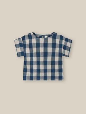 organic zoo/Pottery Blue Gingham Boxy T- Shirt