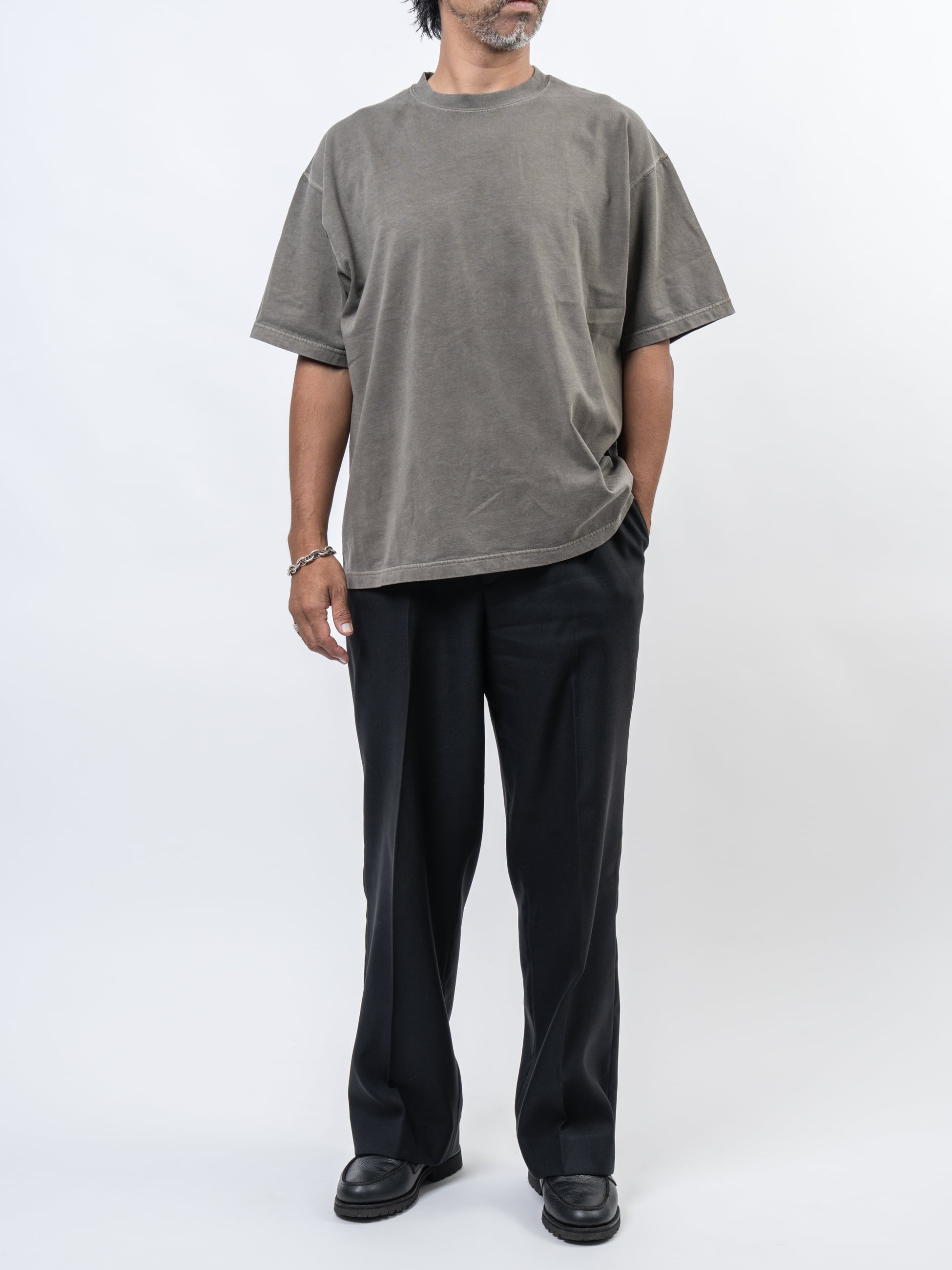 Organic Cotton Pigment Dyed Relax Fit T-shirts (khaki) | OVY