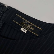 新品 タグ付き Leilian レリアン ストライプ 長袖 シャツ ブラウス 9/ブラック系 レディース