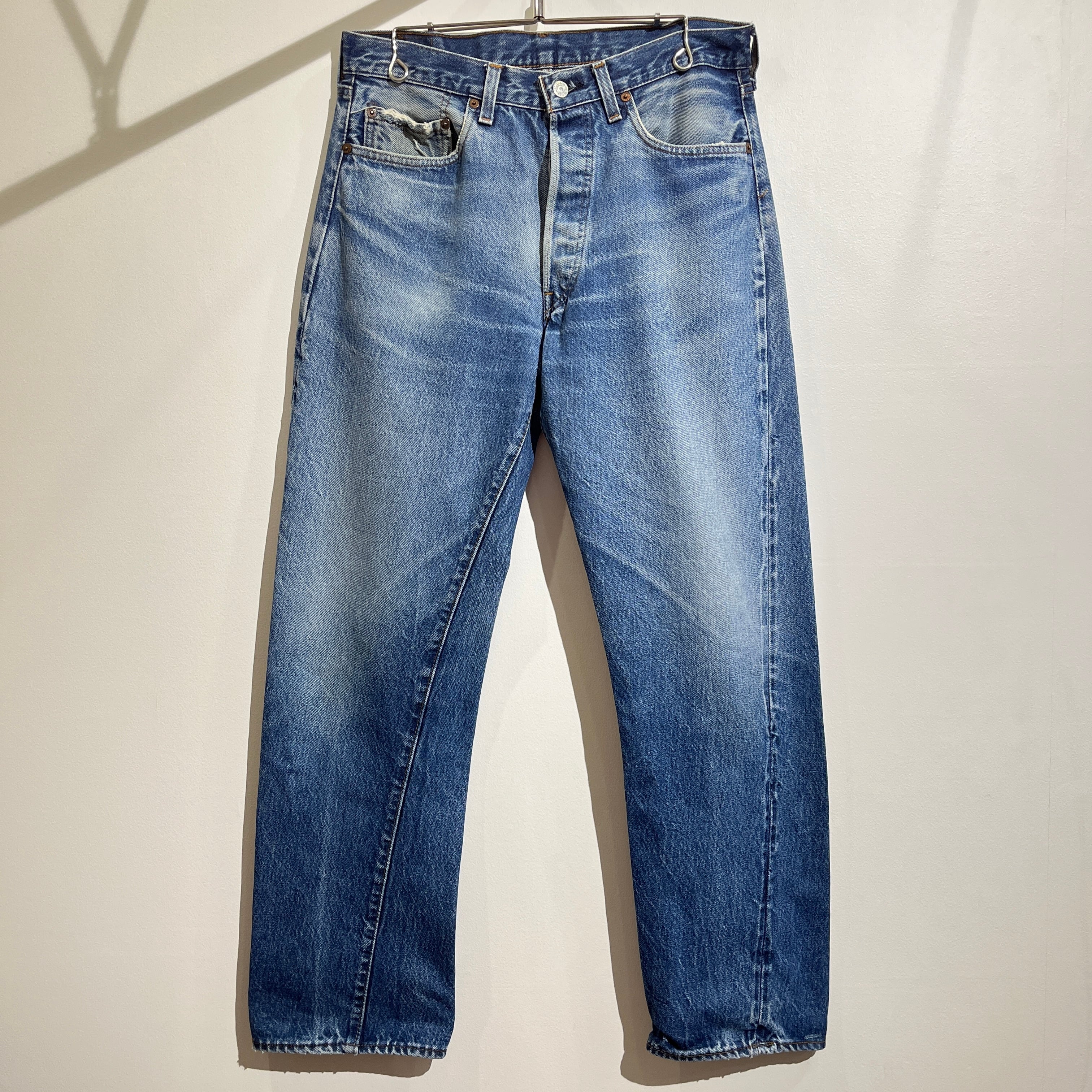 80s Levi's 501 Red Line Denim Jeans 80年代 リーバイス 501 赤耳 インディゴ ヒゲ W34L30