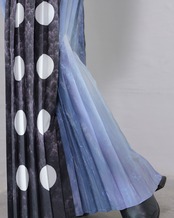 RITSUKO KARITA - Collage print pleats skirt  : black line /  (ﾘﾂｺｶﾘﾀ - ｺﾗｰｼﾞｭﾌﾟﾘﾝﾄﾌﾟﾘｰﾂｽｶｰﾄ : ﾌﾞﾗｯｸﾗｲﾝ)