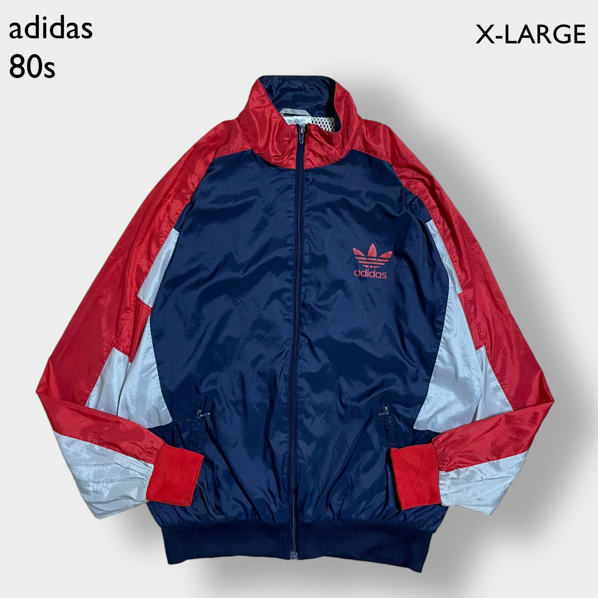 adidas 80's 銀タグ　万国旗タグ　マルチカラー　ナイロンジャケット