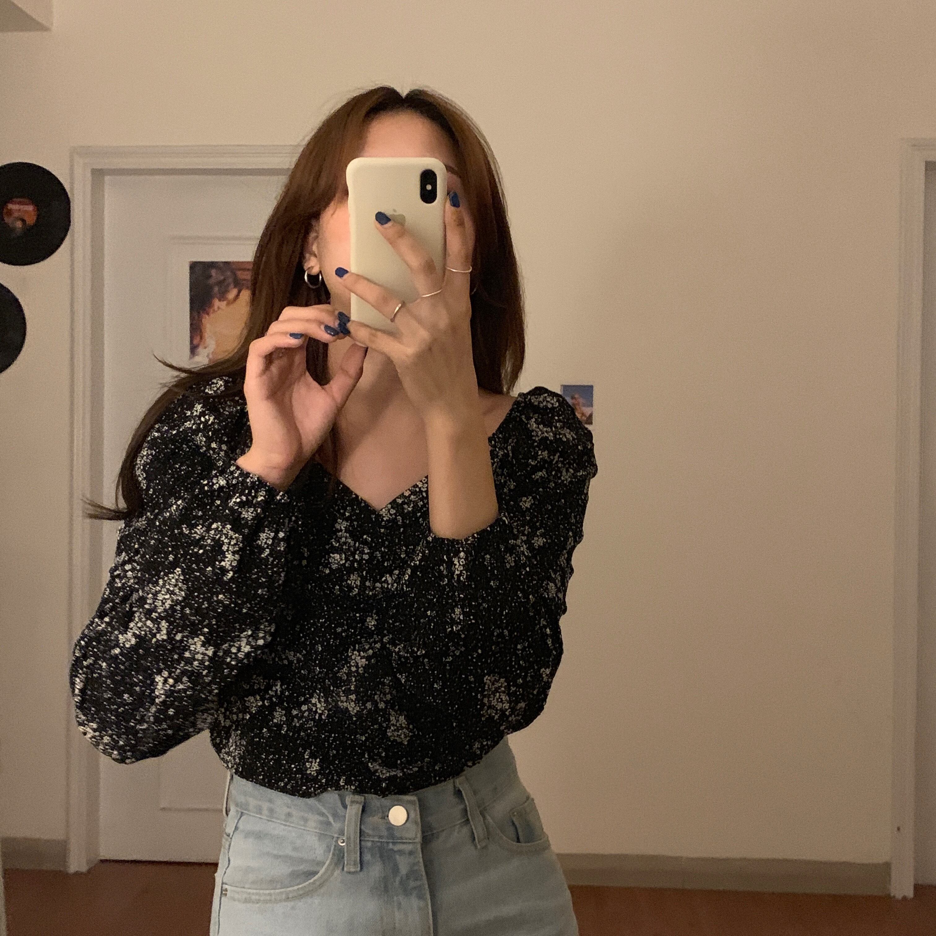 パフスリーブフローラルシャツ女性の2020年初秋新しいフランスのレトロな薄いウエスタンスタイルの長袖シャツトップ クレセントシティ21808357705