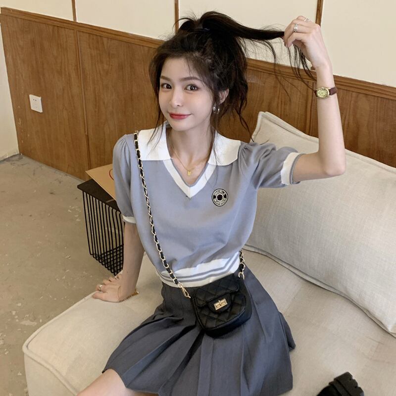 カラーTシャツ レディースサマーハイウェストスリムクロップトップ トップス 大人ガーリー スウィート キュート カジュアル 夏物 ピュア 試着室65855171734