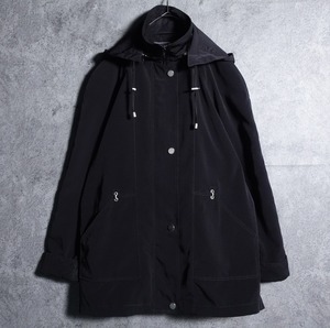 Black silver design nylon jacket