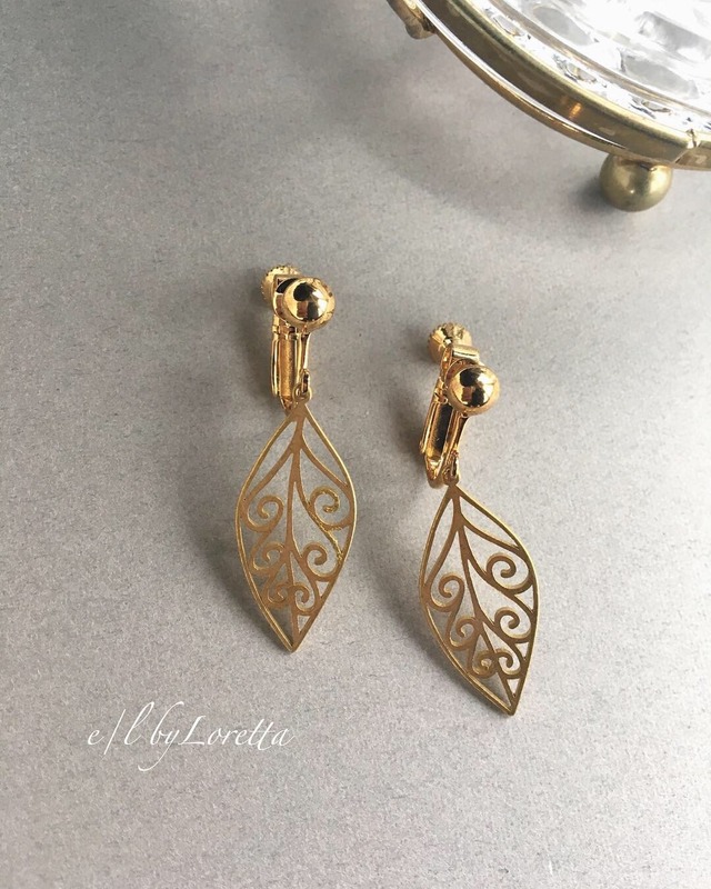 真鍮 leaf pierce/earring  0019
