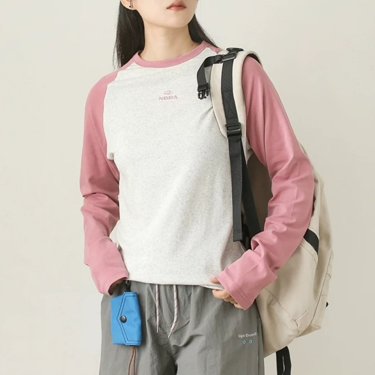 バックロゴラグランロングスリーブTシャツ C01463