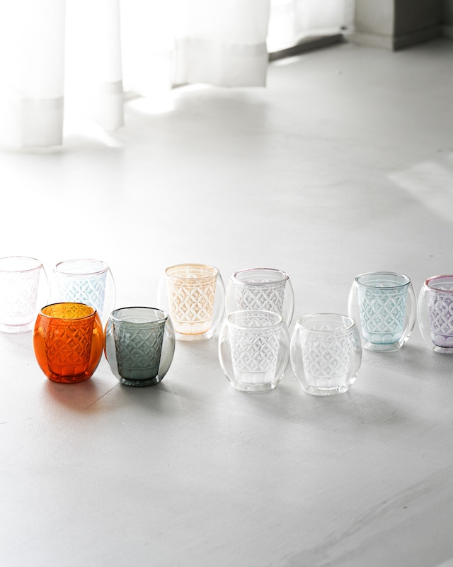 【Father's day Special Gift Wrapping SET】KIRIKO × DOUBLE WALL GLASS “ Fuwan ”